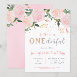 Little Miss Onederful First Birthday Invitation