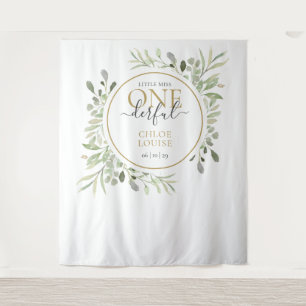 Little Miss ONEderful First Birthday Photo Booth Tapestry