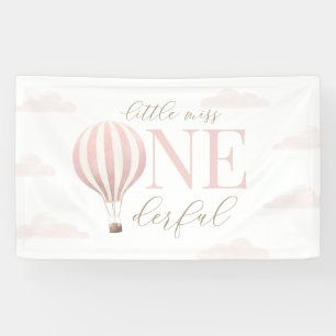 Little Miss Onederful Hot Air Balloon Birthday Banner