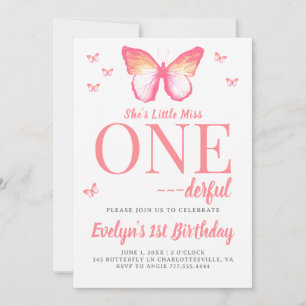 Little Miss Onederful Pink Boho 1st Birthday Invitation