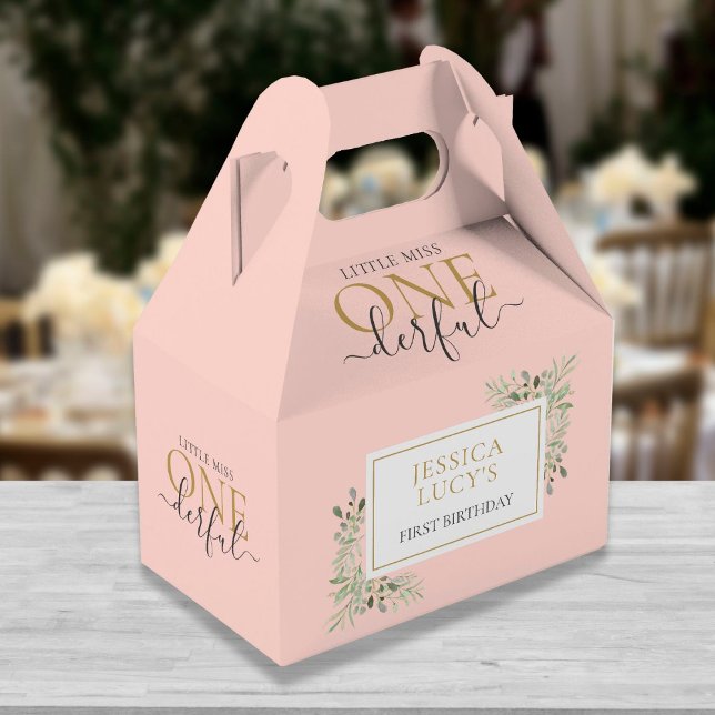Little Miss ONEderful Pink Girl First Birthday Favour Box (Creator Uploaded)