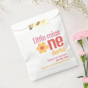 Little Miss Onederful Retro Groovy First Birthday Favour Bags