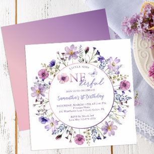 Little Miss Onederful Wildflower First Birthday Invitation