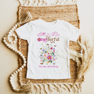 Little Miss ONEderful Wildflower Girl 1st Birthday Baby T-Shirt