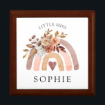 Little Miss Personalised Rainbow  Gift Box<br><div class="desc">Little miss boho rainbow gift box personalised with your child's name. Watercolor peach terracotta and brown.</div>