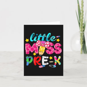 Little Miss Pre-k Coquette Pencil Back To School G Card