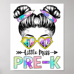 Little Miss Pre K Girl Ck To School Shirt Daughter Poster