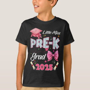 Little Miss Pre-k Grad 2025 Coquette Preschool Gra T-Shirt