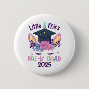 Little Miss Pre-k Grad Preschool Prek Graduation 2 6 Cm Round Badge