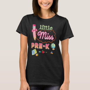 Little Miss Pre K Pencil Bow Back To School Kid St T-Shirt