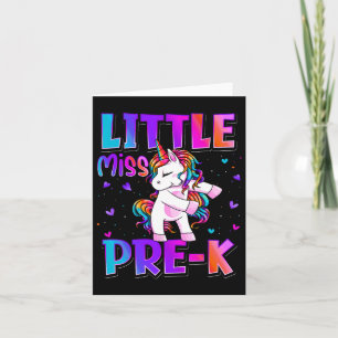 Little Miss Pre-k Unicorn Ck To School Girls  Card