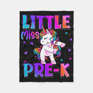 Little Miss Pre-k Unicorn Ck To School Girls  Fleece Blanket
