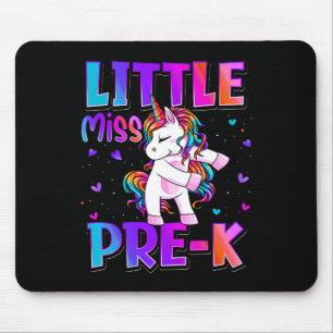 Little Miss Pre-k Unicorn Ck To School Girls Mouse Mat