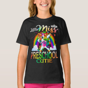Little Miss Preschool Cutie Unicorn Rainbow  T-Shirt