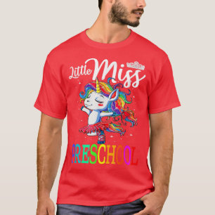 Little Miss Preschool First Day Of School Girls Gi T-Shirt