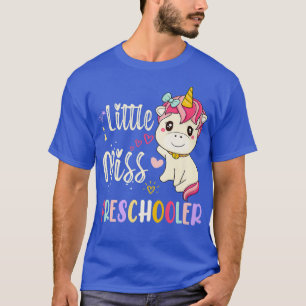 Little Miss Preschool First Day Of School Unicorn T-Shirt