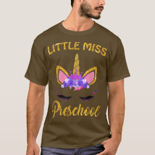 Little Miss Preschool Unicorn Back To School Kids T-Shirt