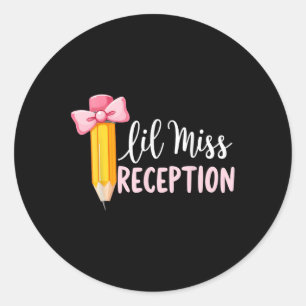 Little Miss Reception Back To School Pre Nursery R Classic Round Sticker