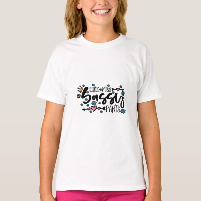 Little Miss Sassy Pants Girl's T-Shirt (Front)