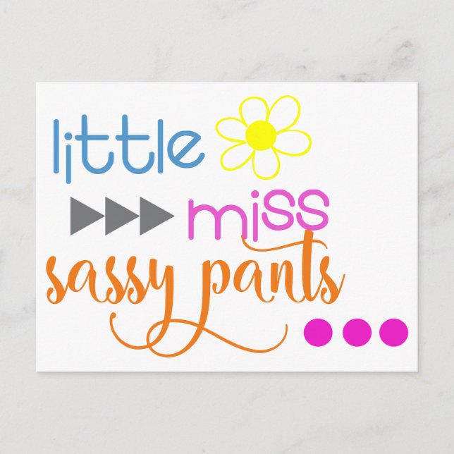 Little Miss Sassy Pants Postcard (Front)