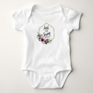 Little MISS Sassy PANTS - Purple Daisies Baby Bodysuit