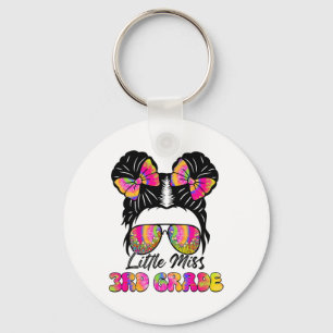 Little Miss Second 3rd Grade Girl Messy Bun Ck To Key Ring