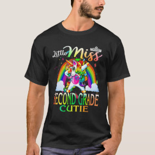 Little Miss Second Grade Cutie Unicorn First Day O T-Shirt