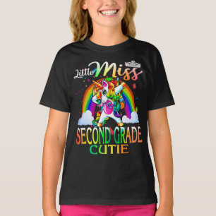 Little Miss Second Grade Cutie Unicorn Rainbow  T-Shirt