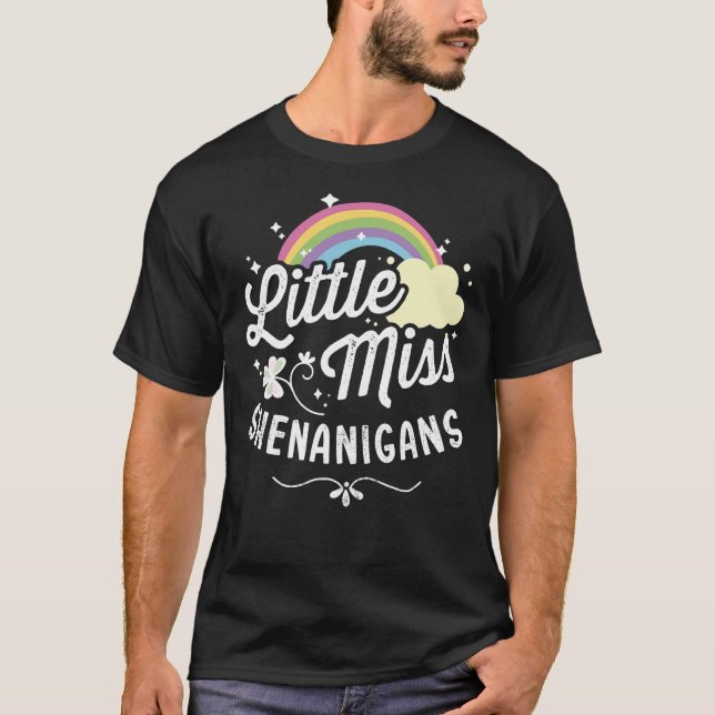 Little miss shenanigans for girls and women St Pat T-Shirt (Front)