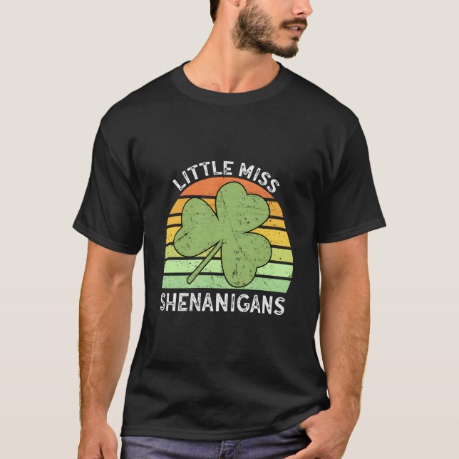 Little Miss Shenanigans St Patricks Day T-Shirt (Front)