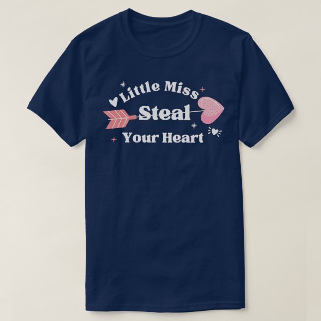 Little Miss Steal Your Heart Valentines Day T-Shirt (Design Front)