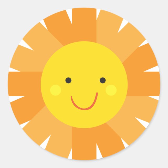 Little Miss Sunshine Sun Invitation Polka Dot Classic Round Sticker (Front)