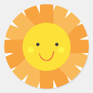 Little Miss Sunshine Sun Invitation Polka Dot Classic Round Sticker