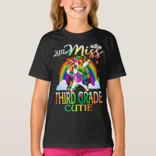 Little Miss Third Grade Cutie Unicorn Rainbow T-Shirt