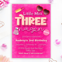 Little Miss Threenager - Girl 3rd Birthday