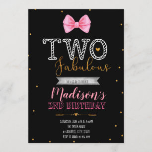 Little miss two fabulous invitation