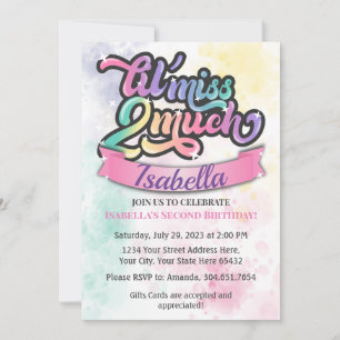 Little Miss TWO Much Birthday Invitation!  Invitation