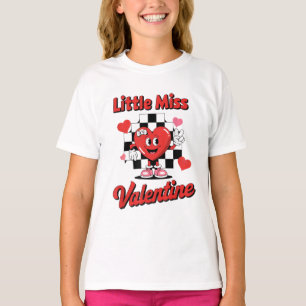 Little Miss Valentine Retro Cute Heart T-Shirt