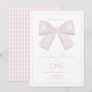 Little Miss Wonderful Pink 1st First Birthday  Invitation