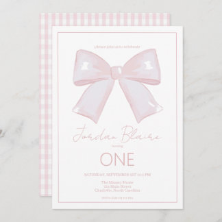 Little Miss Wonderful Pink 1st First Birthday  Invitation