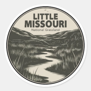 Little Missouri National Grassland Stream Classic Round Sticker