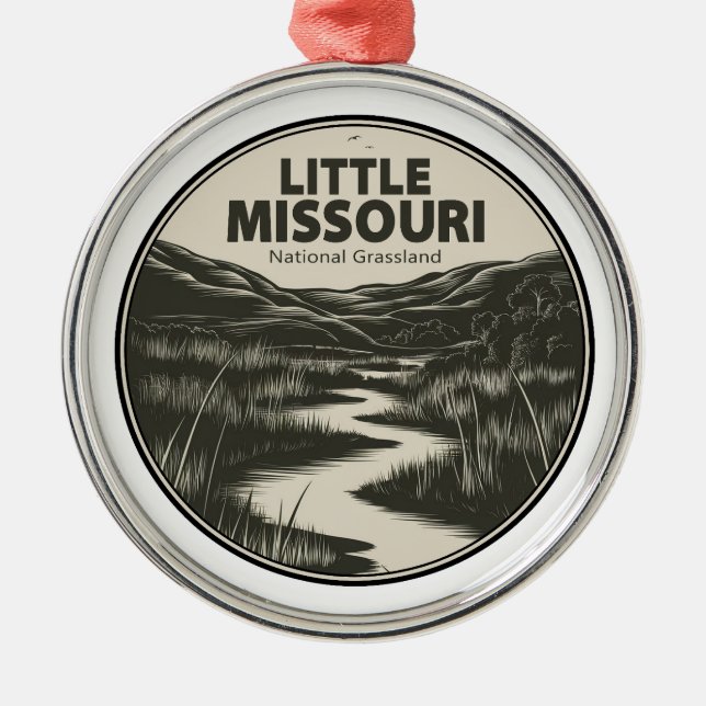 Little Missouri National Grassland Stream Metal Tree Decoration (Front)