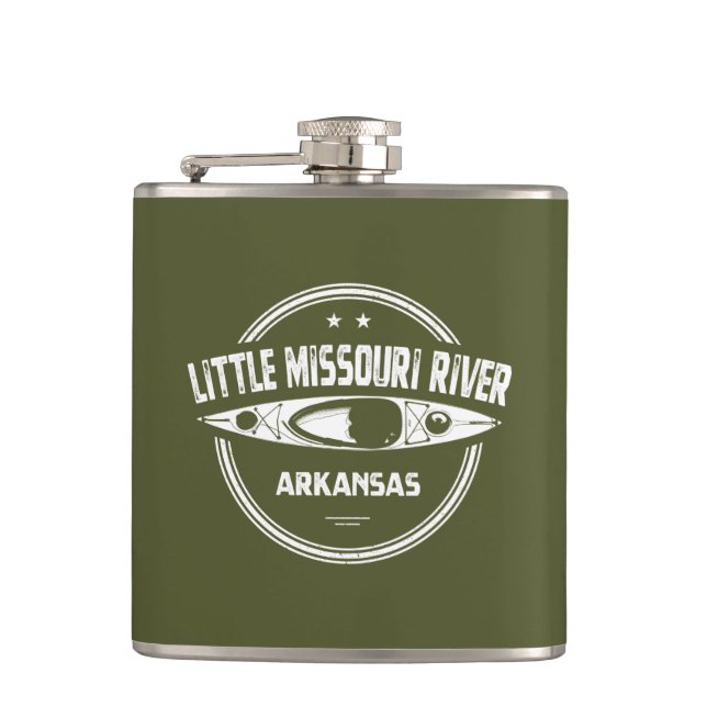 Little Missouri River Arkansas Kayaking Hip Flask (Front)