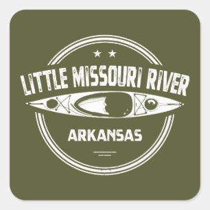 Little Missouri River Arkansas Kayaking Square Sticker
