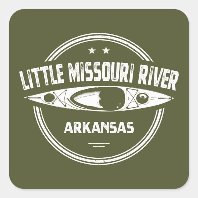 Little Missouri River Arkansas Kayaking Square Sticker (Front)