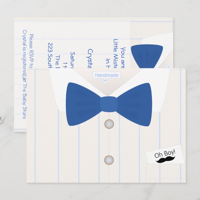 Little Mister Baby Shower Invitation (Front/Back)
