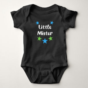 Little Mister Blue and Green Stars Baby Bodysuit