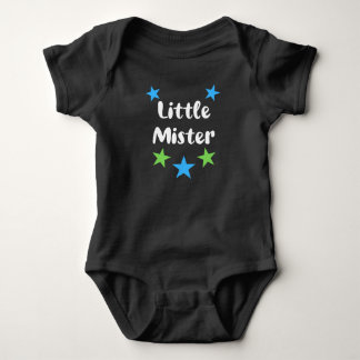 Little Mister Blue and Green Stars Baby Bodysuit