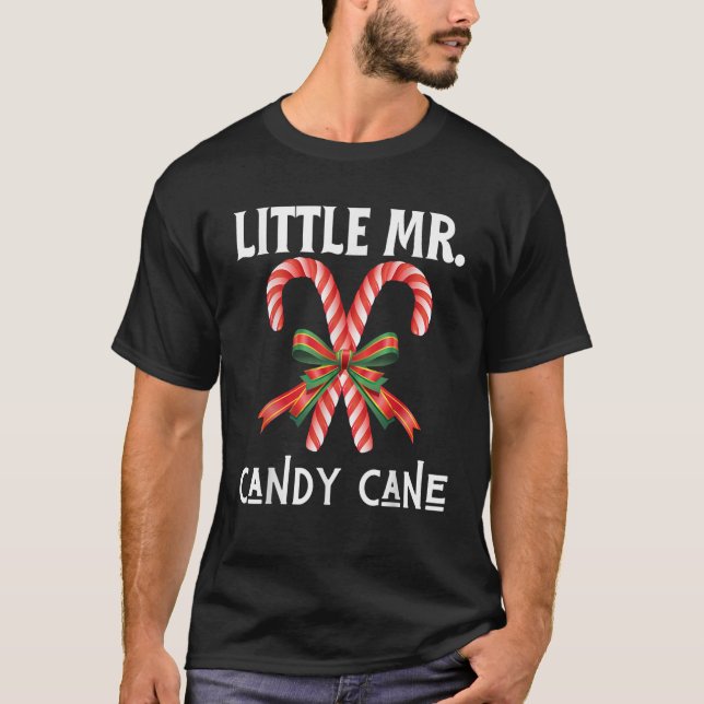 Little Mister Candy Cane Naughty Fun Ugly Christma T-Shirt (Front)