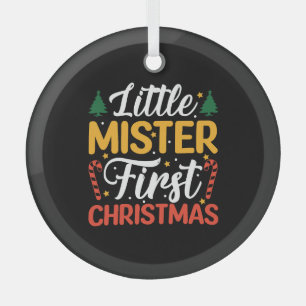 Little Mister First Christmas - Funny Christmas Glass Tree Decoration